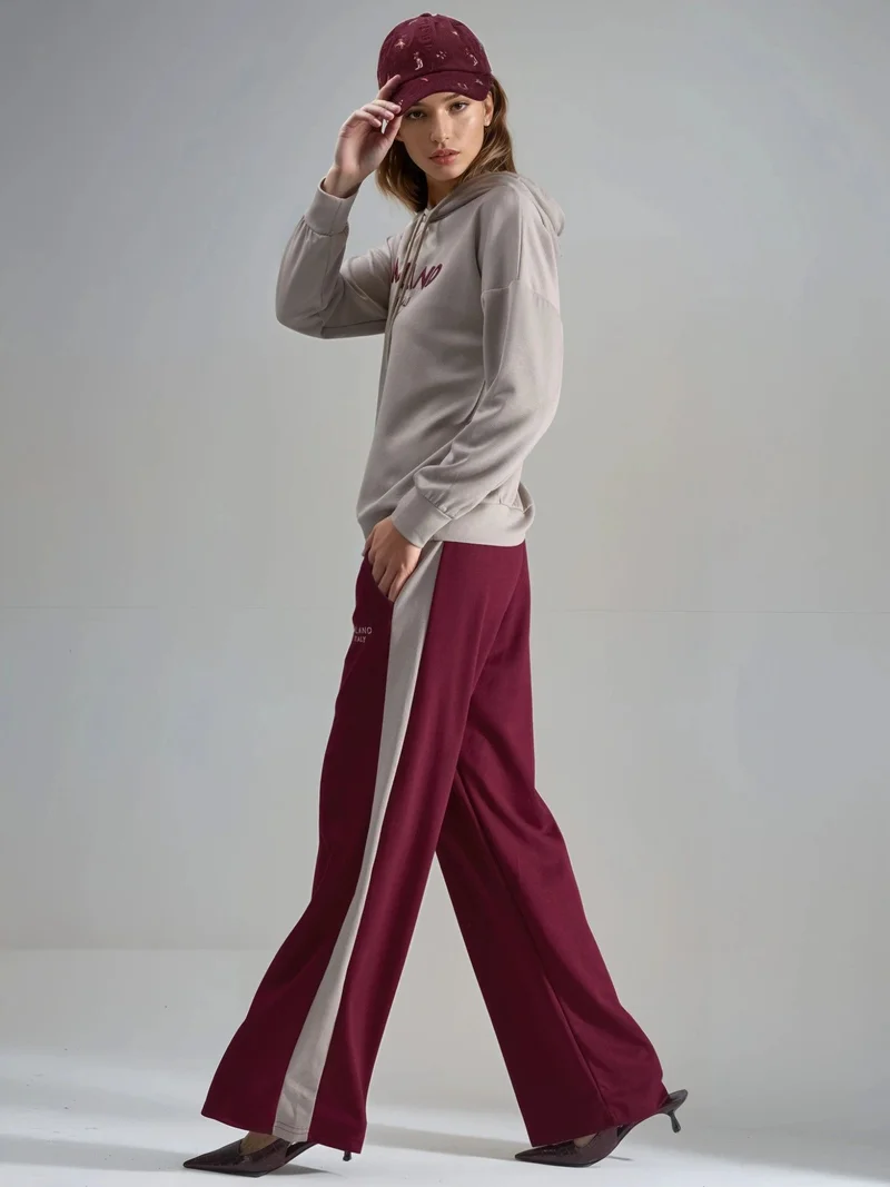 HICCUP Modal Touch Hooded Embroidered Long Wide Leg Two-Piece Co-ord Set Bersan Collection